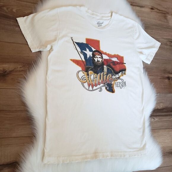 NWOT Midnight Rider Willie Nelson Texas Graphic Short Sleeve Tee XS - Picture 4 of 10